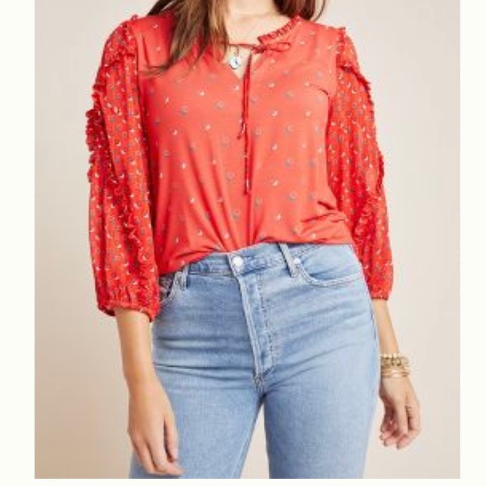 Anthropologie Jacquin Peasant Blouse